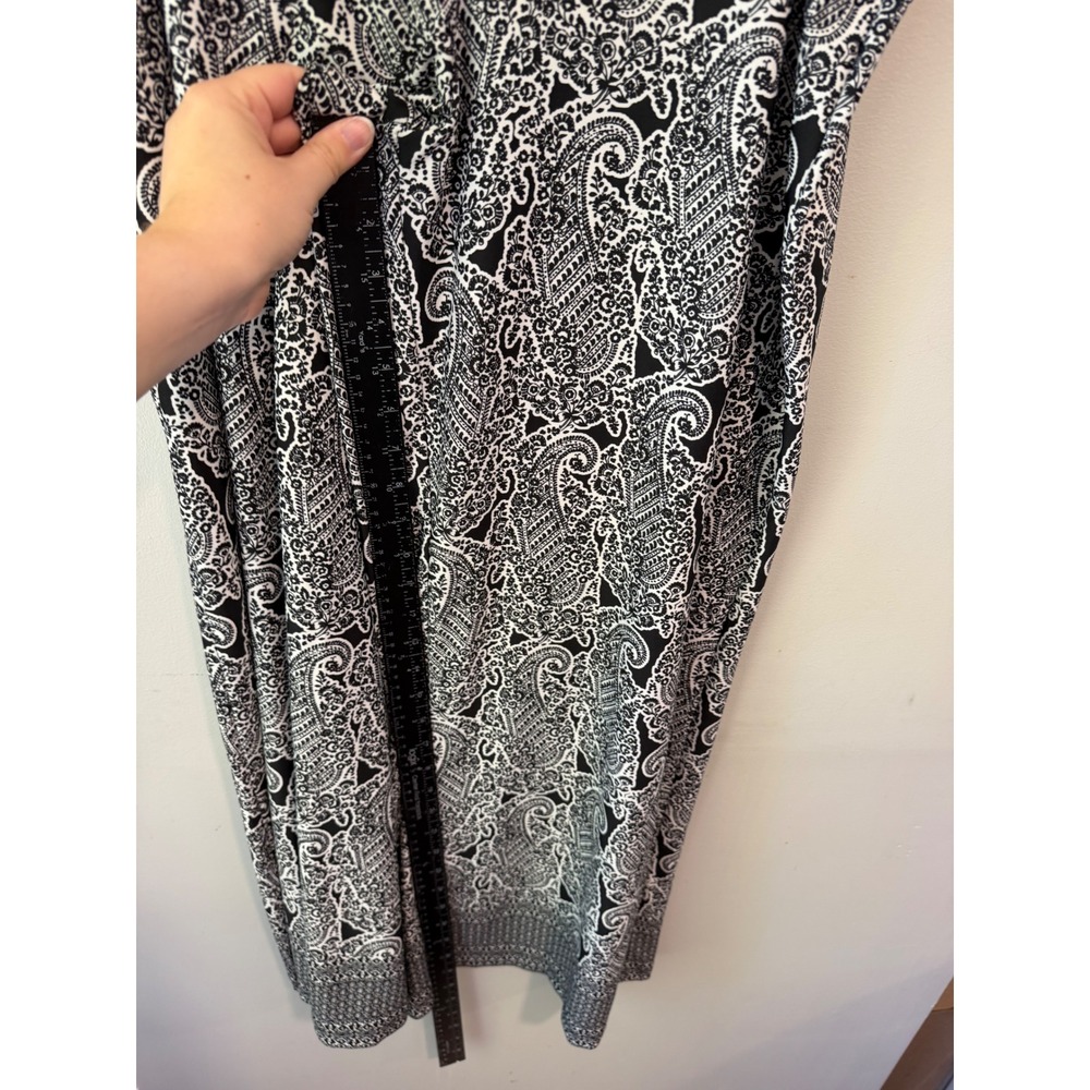 Zac & Rachel Woman Black White Paisley Wide Leg Pull On Pants 2X Plus Size - Picture 5 of 8